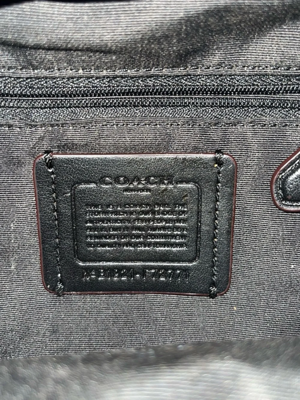 Coach Black Leather Front-Pocket Patchwork Denim Sling Backpack